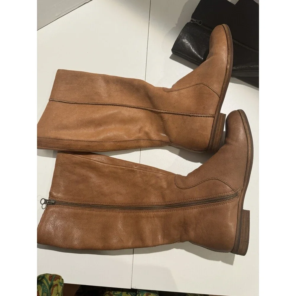 Kork-Ease Tanana Tall Leather Boots lot of 2 Black & Brown Womens 7M knee high